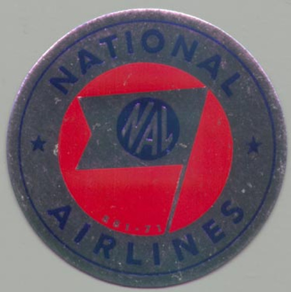 1960s National Airlines Baggage Label
