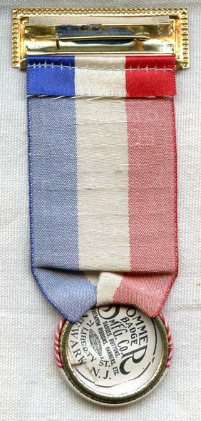 Mint 1932 New Jersey State Federation of Post Office Clerks Convention Delegate Ribbon with Button