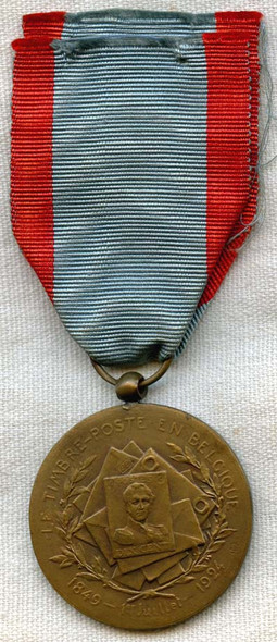 1924 Belgian Medal for 50th Anniversary of UPU & 75th Anniversary of Postage Stamps