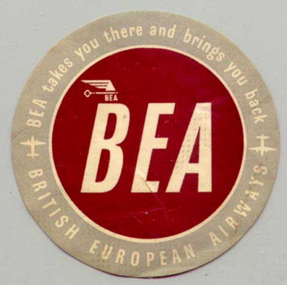 1940s British European Airways (BEA) Baggage Label