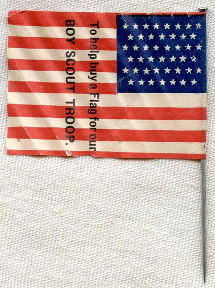 Extremely Rare 1910-1912 Boys Scouts of America (BSA) Donation Flag Pin