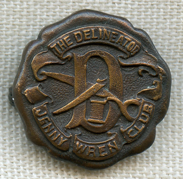 Great 1910 Butterick Corp. Delineator Magazine Jenny Wren Club (Sewing) Member Lapel