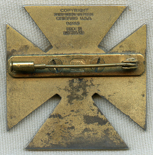 1930s - 1940s Heavy Enameled .935 Silver "I AM" Badge of the Saint Germain Foundation