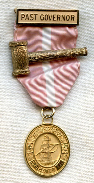 Rare Named Massachusetts General Society of Mayflower Descendants (GSMD) Past Governor Medal