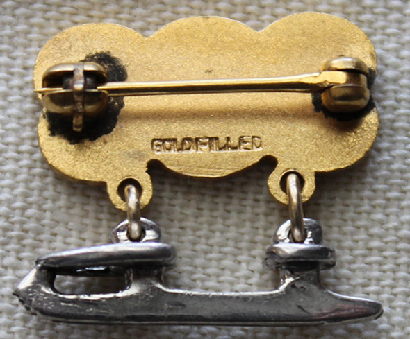 Wonderful Ca. 1937 "The Skating Club of Lake Placid" Gold-Filled Member Lapel Pin