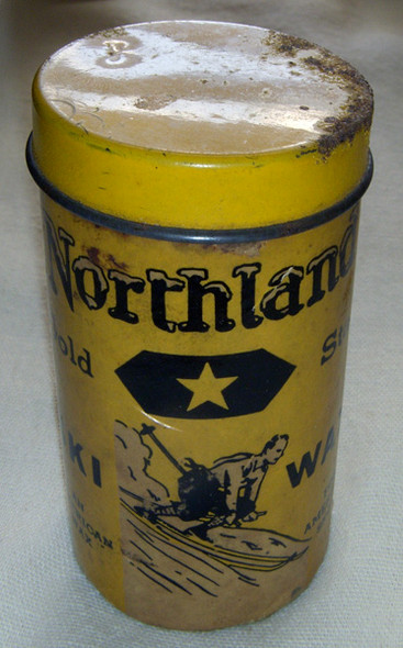 Cool Vintage 1920s Northland Ski Mfg. Co. Gold Star Ski Wax Tube with Original Wax