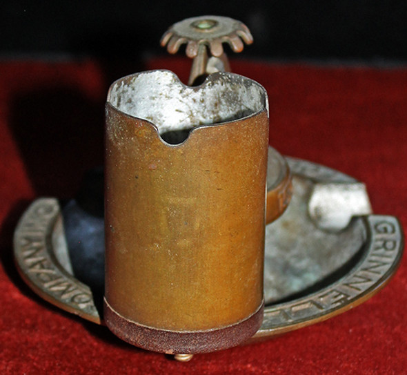 1890's Grinnell Sprinklers Advertising Cigar Ashtray with Match Holder