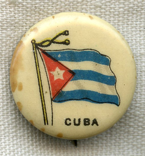 Spanish-American War Era "Cuba" Flag Celluloid from Tobacco Promotion