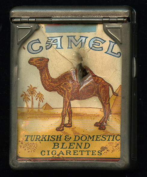 Scarce WWII US GI Pack of Camel Cigarettes, Unopened and in Great Jemco Hold-A-Pack Protector