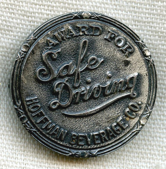 Great 1943 Hoffman Beverage Co. (Virginia) Safe Driver Award Sterling Silver