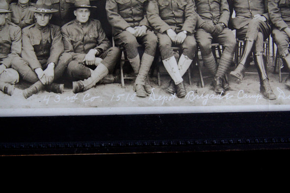 US Army 43rd Co, 151st Depot Brigade Camp Devens, Massachusetts Panoramic Photograph from 1918