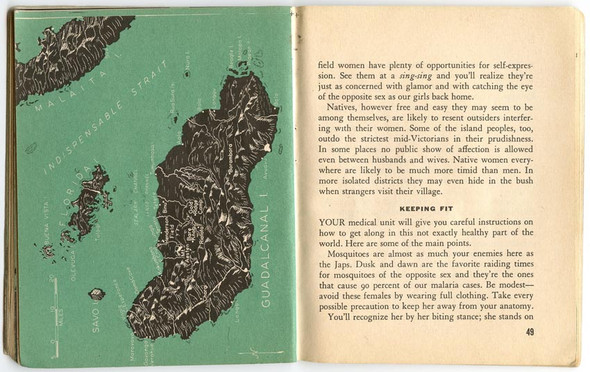 1944 US Army & USN "A Pocket Guide to New Guinea and the Solomons" in Very Nice Condition
