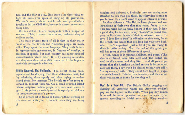 1944 United States Army & USN "A Short Guide to Great Britain" Well Used