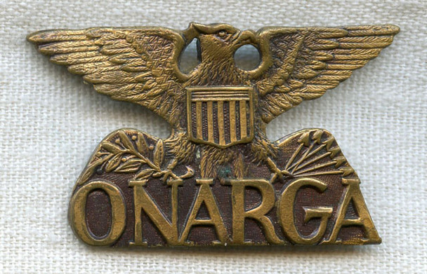 Rare Circa 1917-1918 Onarga (Illinois) Military Academy Badge