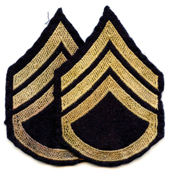 Pair of Mid-WWII US Army Rank Stripes for Staff Sergeant