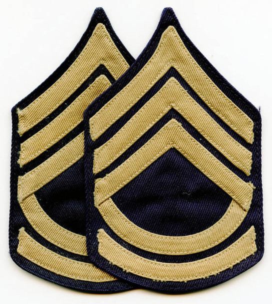 Pair of Theatre-Made Late WWII US Army Rank Stripes for Technical Sergeant