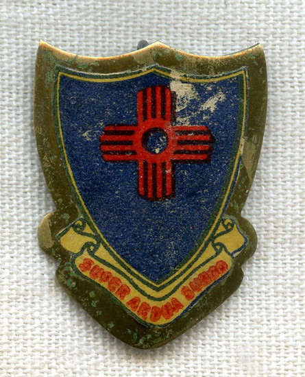 Rare Theatre-Made US Army 410th Infantry Regiment, 103rd Infantry Division DI in Decal on Brass