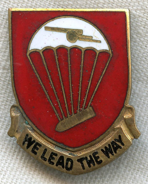 Circa 1942 US Army 456th Parachute Field Artillery Battalion (PFAB) Unit Crest (DI) by Meyer