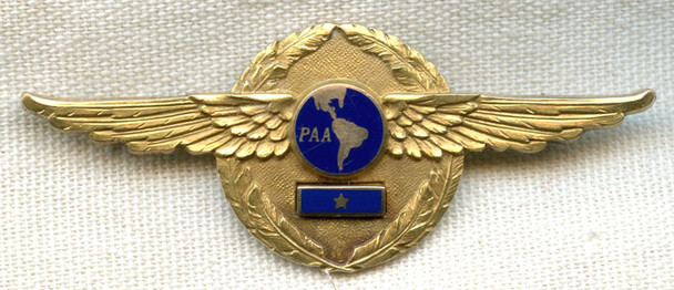 Rare Ca. 1935-1937 Pan Am Airways (PAA) Co-Pilot Wing & Cap Badge