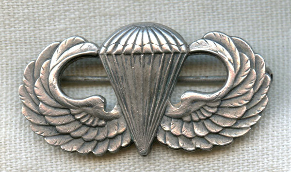 Scarce WWII Maker-Marked US Army Paratrooper Wing by Gemsco
