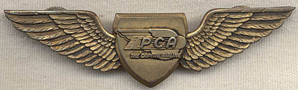 Early 1940s Pennsylvania Central Airlines (PCA) "The Capital Airline" Gilt Sterling Balfour Wing