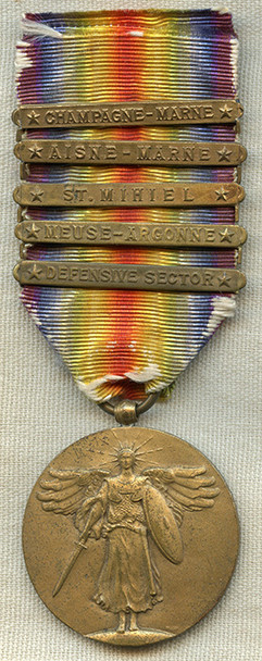 Scarce Five Bar WWI US Victory Medal