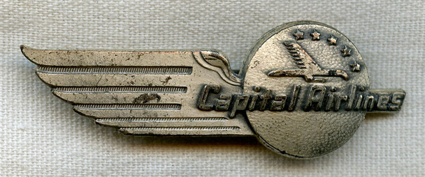 Circa 1950s Capital Airlines Ground Staff (Agent, Etc.) Half Wing