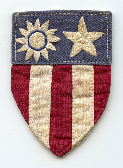 Nice Small WWII Theater-Made US Army CBI Shoulder Patch in Textured Cotton