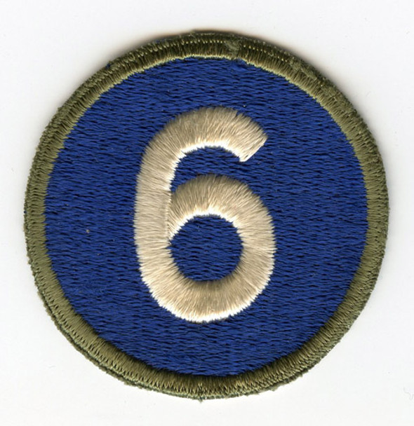WWII United States Army 6th Corps Shoulder Patch OD Border