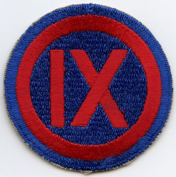 WWII US Army 9th Corps Patch in Excellent Condition