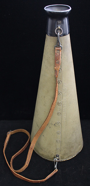 Rare WWI US Army Signal Corps Type 64 Megaphone with Extremely Rare Carrying Strap