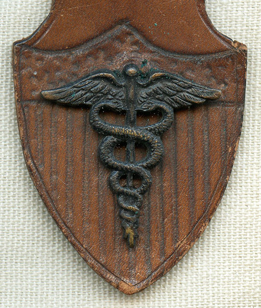 Unusual WWI US Army Medical Officer Watch Fob or Baggage Tag