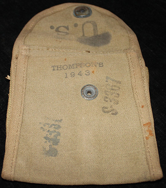 1943 Dated, Combat Worn, US Army M-1 Carbine Clip Pouch by Thompson