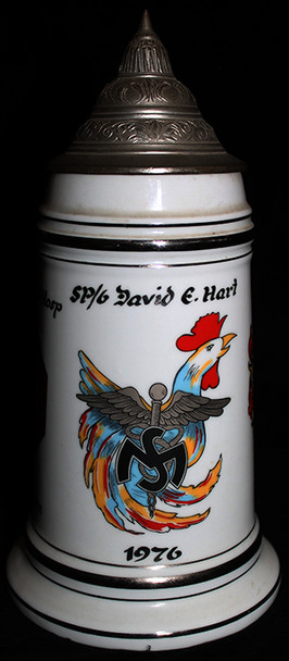 1976 US Army 7th Combat Support Hospital Lithophane Stein from Pirmasens, Germany