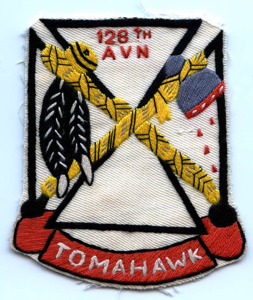 1960s US Army 128th Aviation Co (Tomahawk) Pocket Patch Handmade in Vietnam