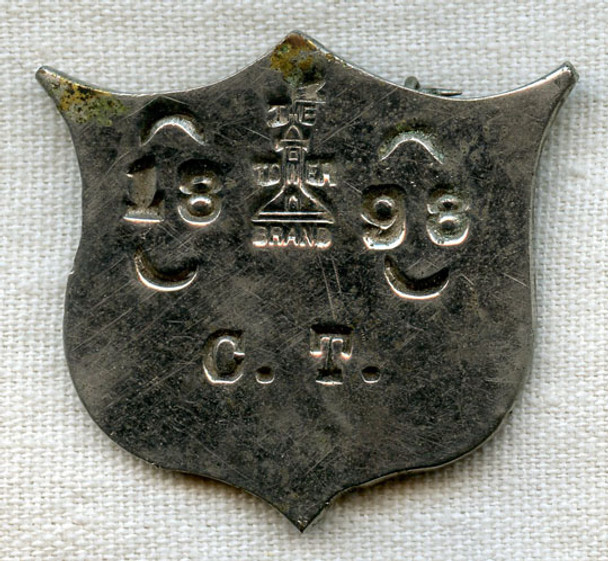 BEING RESEARCHED - 1898 C.T. Badge Stamped "The Tower Brand" - NOT FOR SALE UNTIL IDENTIFIED