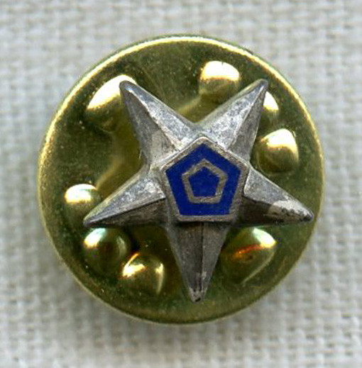 BEING RESEARCHED - Unidentified Sterling Star Pin with Pentagon - NOT FOR SALE UNTIL IDENTIFIED