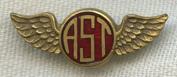BEING RESEARCHED - Unidentified AST Lapel Wing by Dodge & Ascher Chicago - NOT FOR SALE UNTIL IDED