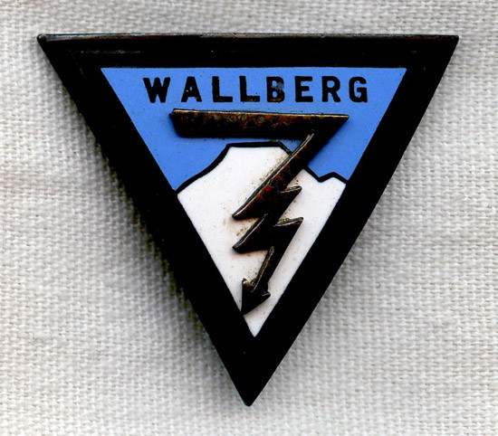 BEING RESEARCHED - Nicely Enameled "Wallberg" Badge - NOT FOR SALE UNTIL IDENTIFIED