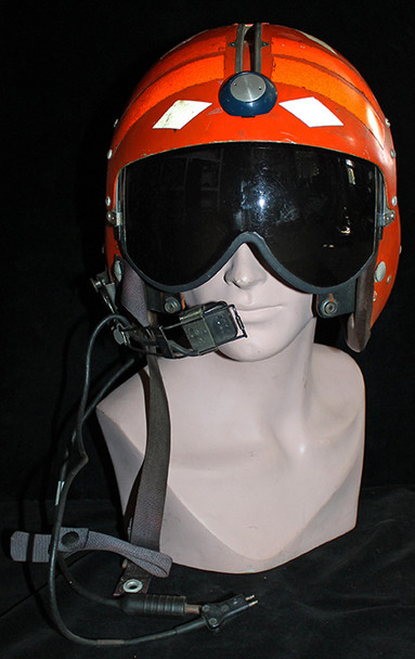 Early 1960's United States Jet Pilot Helmet Decorated Orange