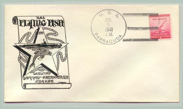 WWII USS Flying Fish Launched Postal Cover