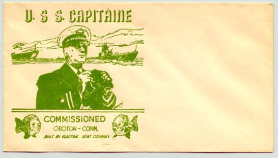 WWII USS Capitaine Commissioned Postal Cover