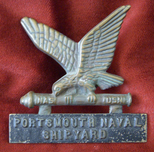 WWII Portsmouth (New Hampshire) Naval Shipyard Bronze Auto Badge NO LONGER AVAILABLE