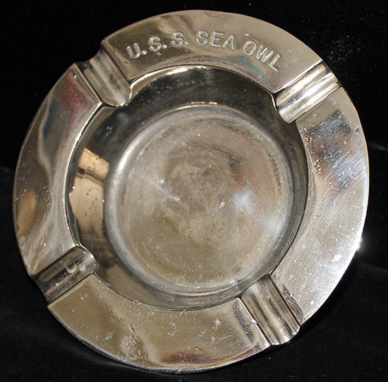 WWII USN Submarine USS Sea Owl (SS-405) Ashtray made at Portsmouth Navy Yard