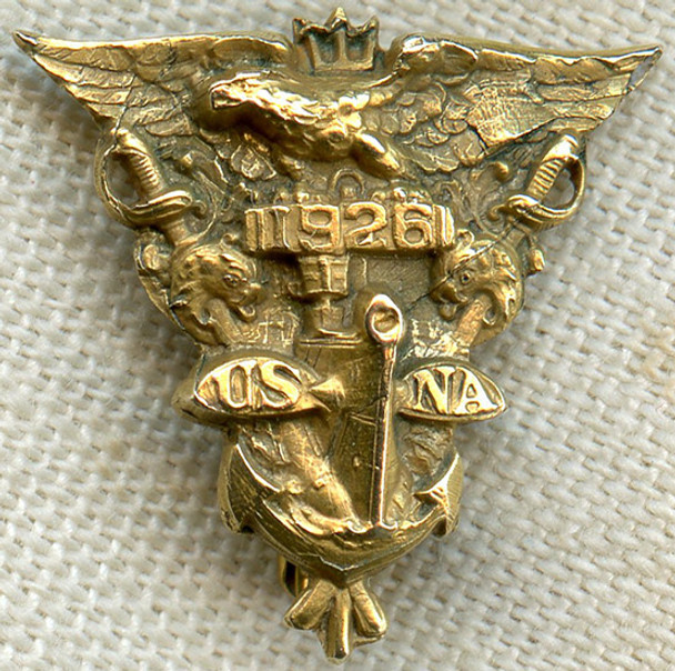 Beautiful, Small Size 1926 USNA Class Pin in 14K Gold by B.B.& B. Initialed on Reverse.