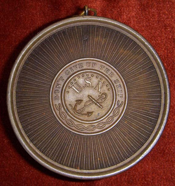 Civil War Era USN Shaving Soap Kit Made from Gutta Percha w/Original Mirror & Brass Ring