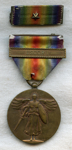 WWI US Navy Victory Medal w/Escort Bar, Ribbon & Box, VFW Medal and Yard Long USS Imperial