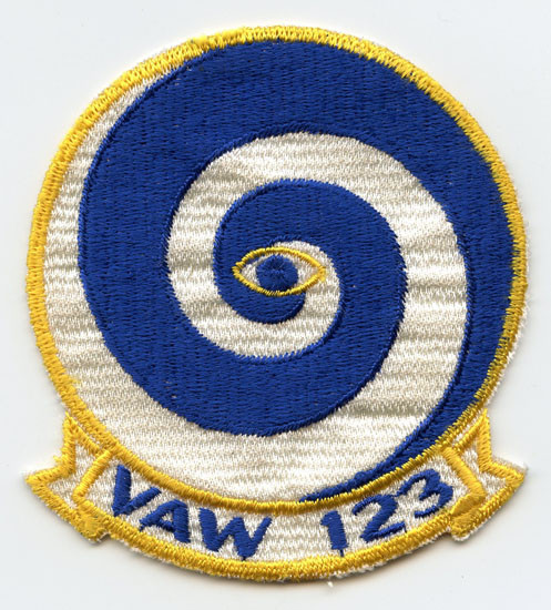 Circa 1970s USN Carrier Airborne Early Warning Squadron 123 (VAW-123) aka "Screwtops" Patch