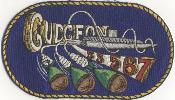 HUGE mid-late 1950's Japanese-Made US Navy USS Gudgeon SS-567 Jacket Patch