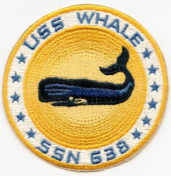1960's Submarine Patch for USS Whale (SSN-638) with Dark Blue Lettering